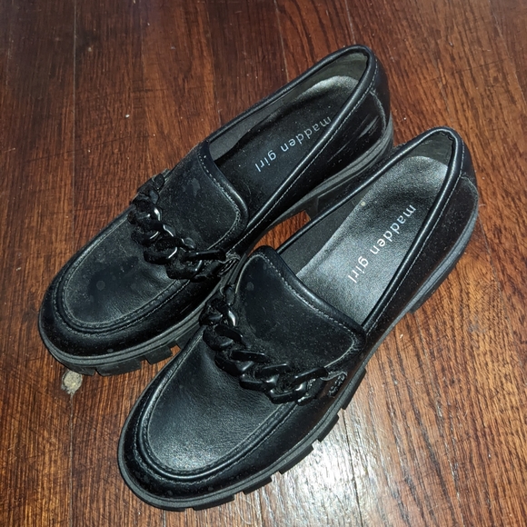 Steve Madden black leather loafers 8 - Picture 3 of 4